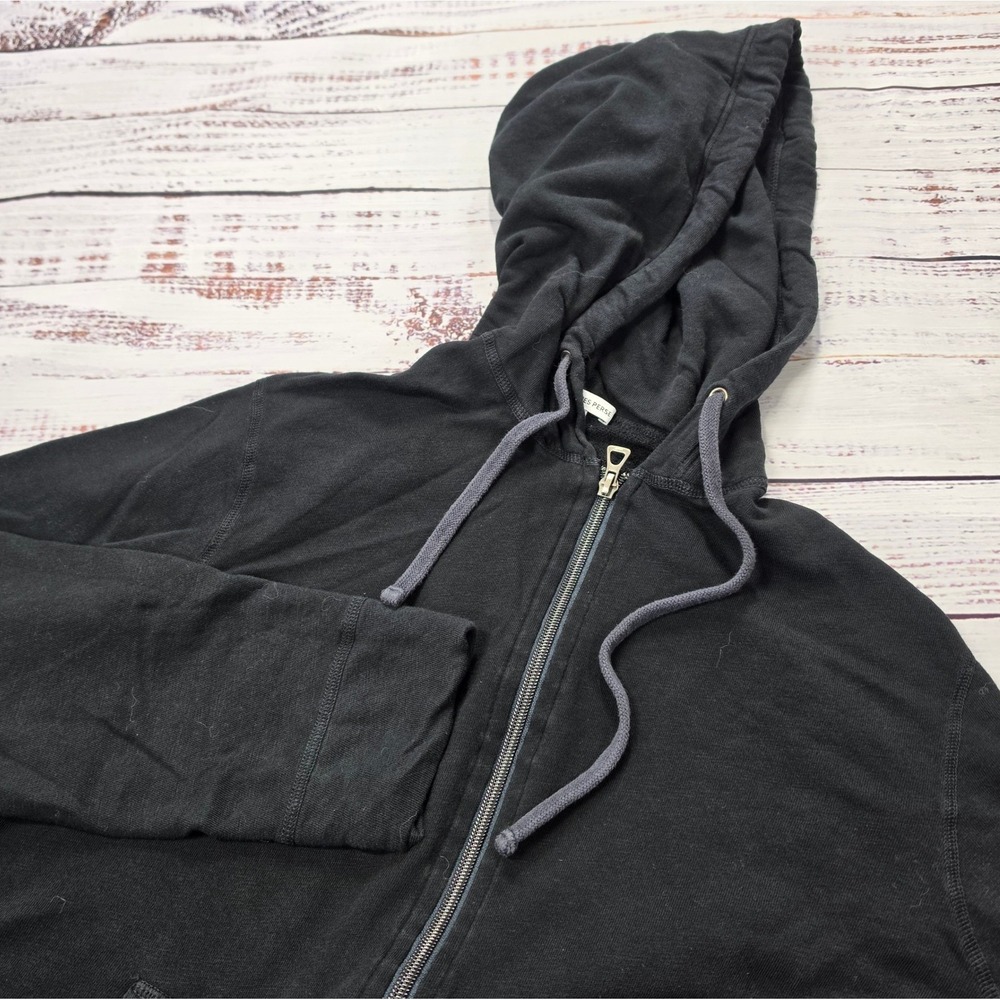 James Perse Full Zip Hoodie Mens 2 (Medium) Black Excellent Supima Cotton USA